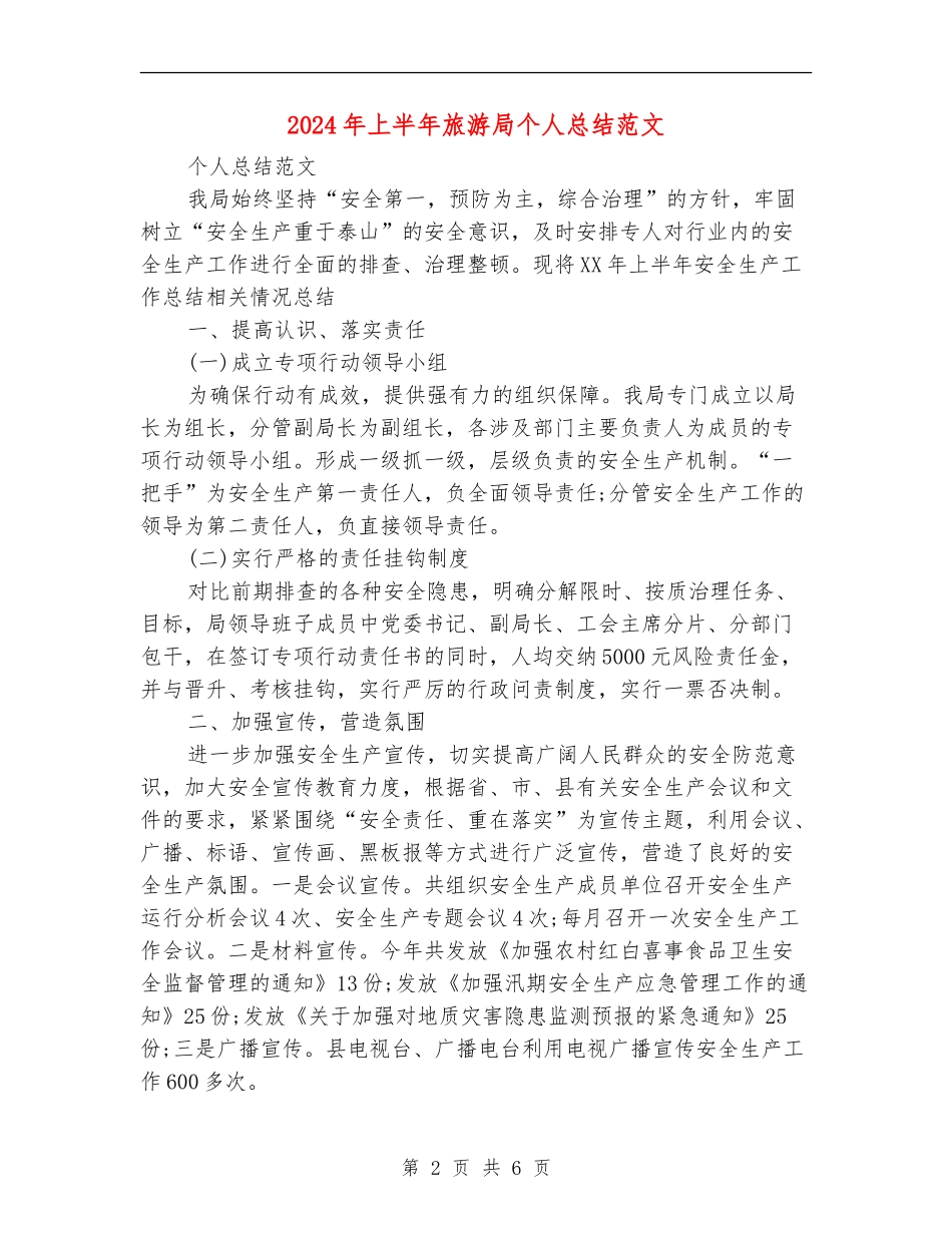 2024年上半年旅游局个人总结范文_第2页