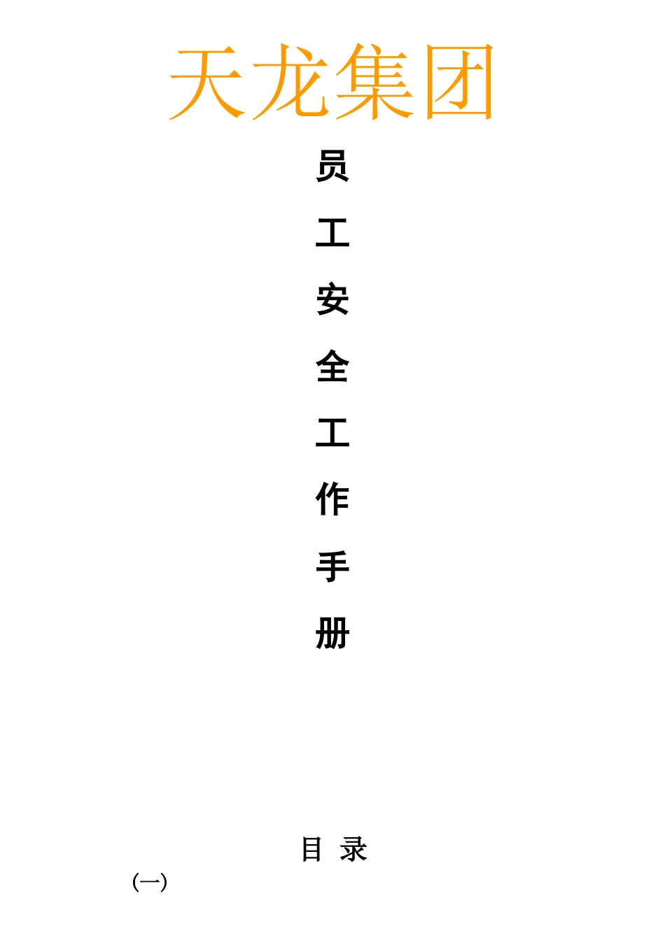 某某集团员工安全工作手册_第1页