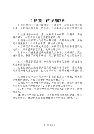 主任(副主任)护师职责要求