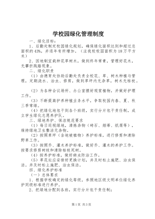 学校园绿化管理规章制度 