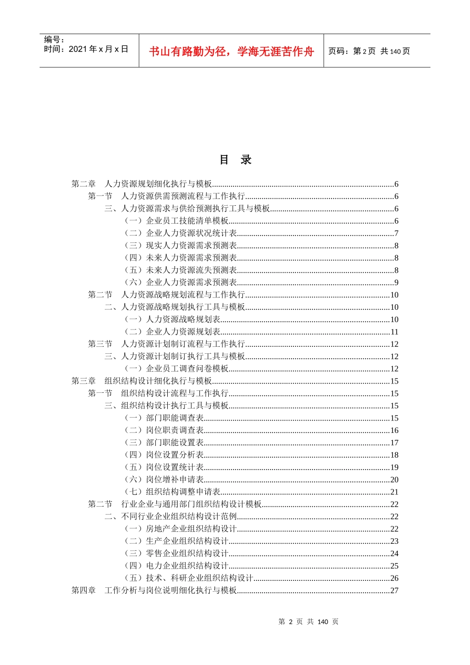 推荐-人力资源管理工作细化执行与模板_第2页