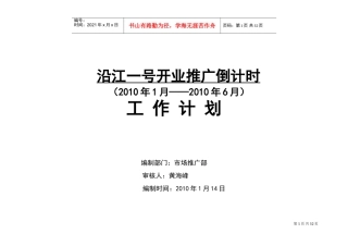 某某商场开业推广工作计划文案