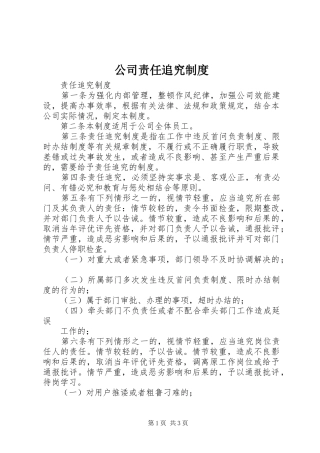 公司责任追究规章制度