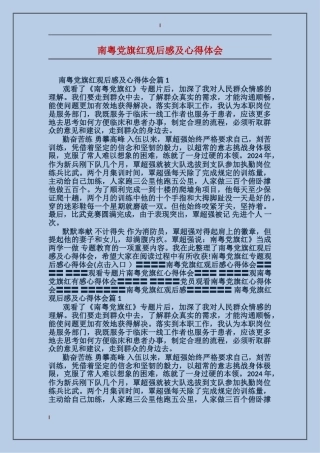 南粤党旗红观后感及心得体会