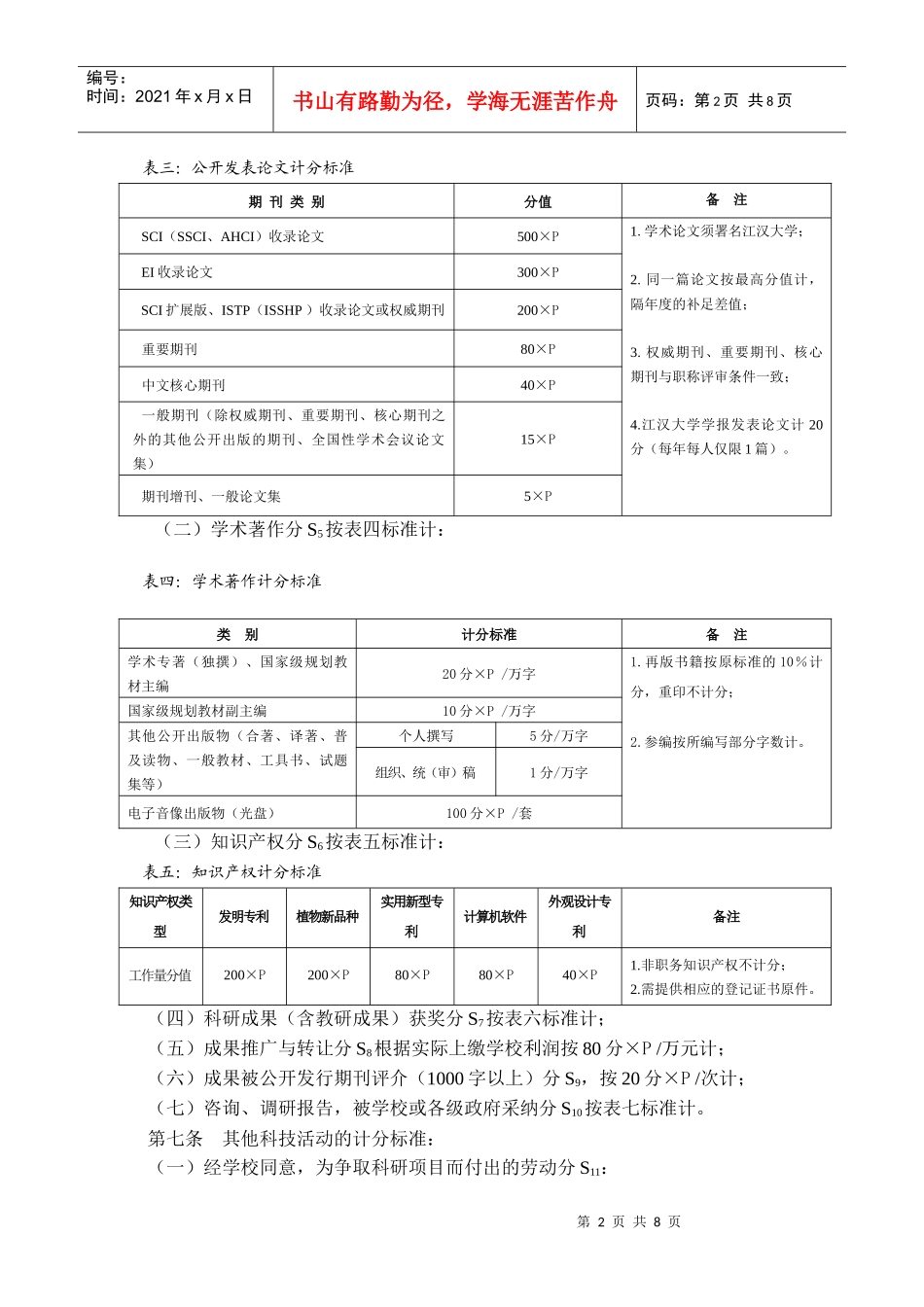 江汉大学科研工作量考核办法_第2页