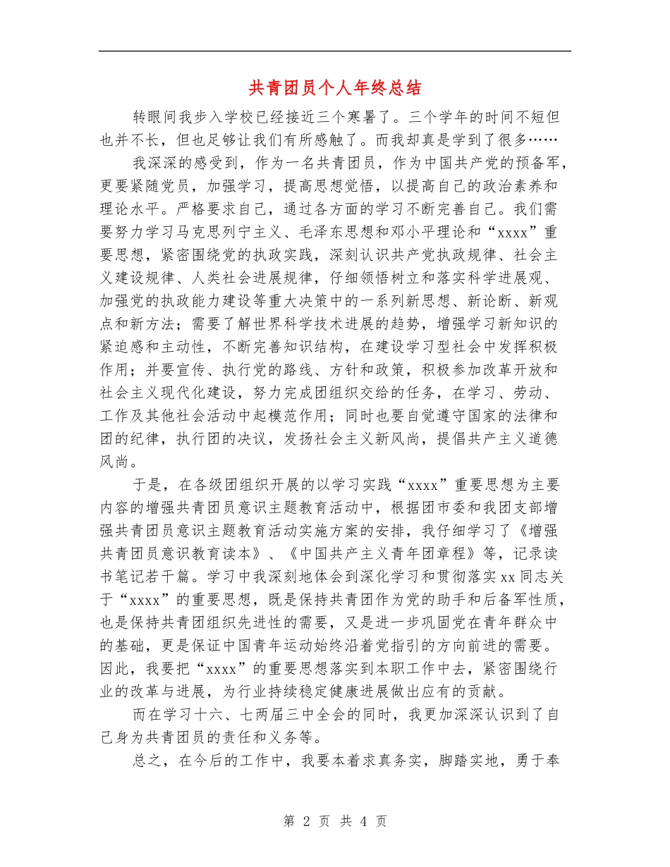 共青团员个人年终总结_第2页