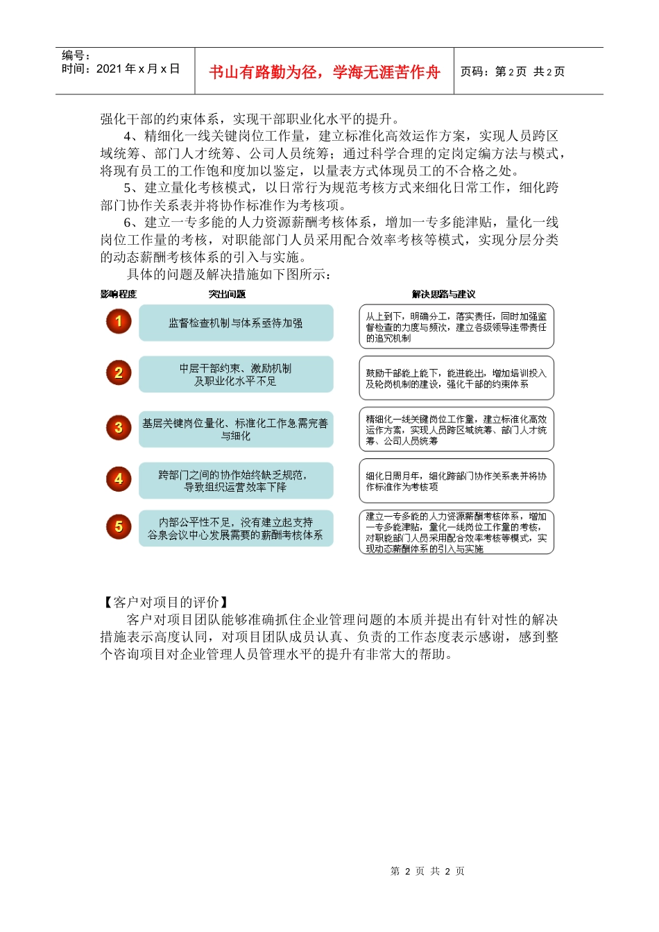提升员工绩效的砝码：量化管理还是薪酬激励？——某政府国企背景下的度假村酒店人力资源管理咨询项目_第2页
