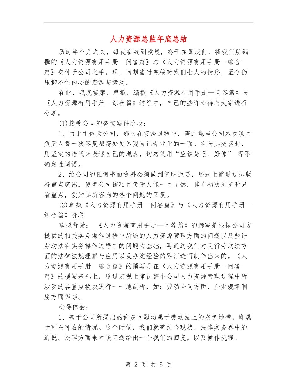 人力资源总监年底总结_第2页