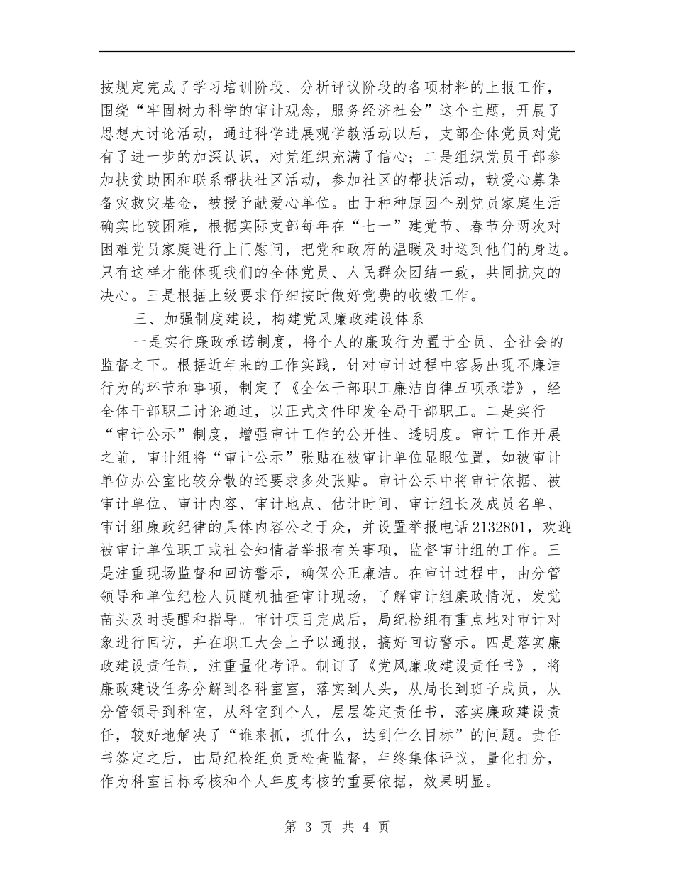 审计局党支部上半年工作总结_第3页