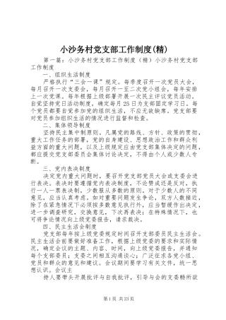 小沙务村党支部工作规章制度(精)
