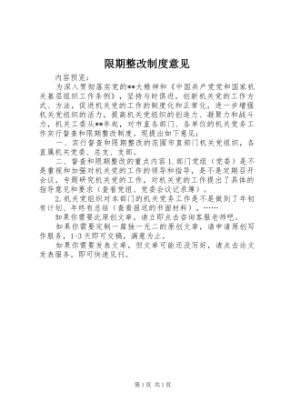 限期整改规章制度意见