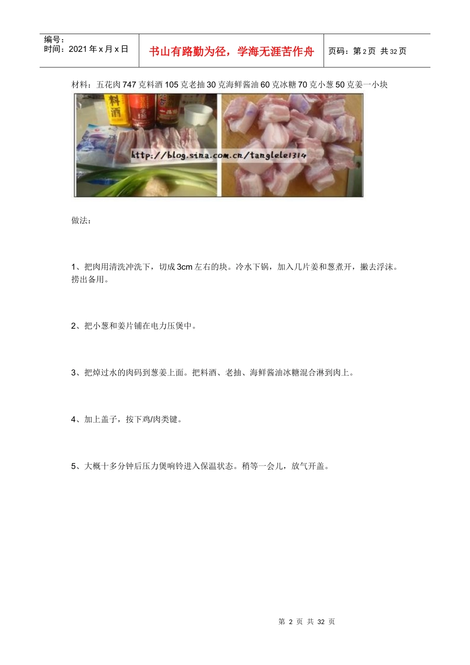 电压力锅菜谱大全(图文)_第2页