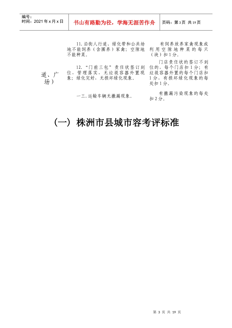 某市县城城市管理考评标准概述_第3页