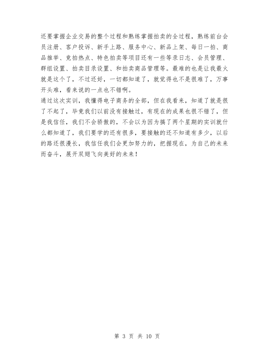 2024年电子商务实训总结与2024年电子商务工作总结汇编_第3页