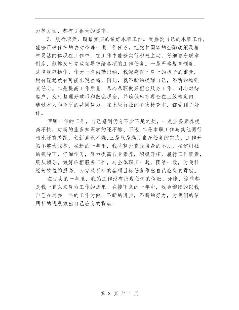 出纳11月个人工作总结范文_第3页