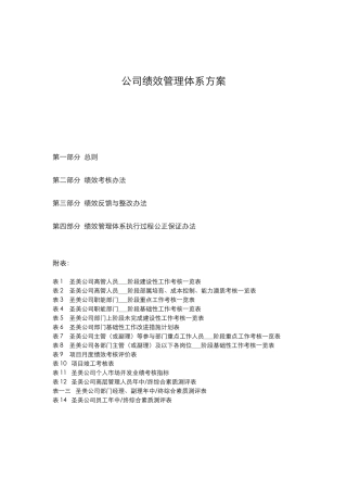 某公司绩效管理体系方案