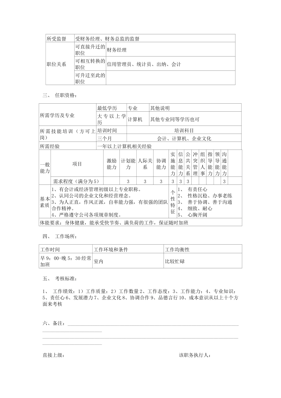 财务中心比价员职务说明书_第2页