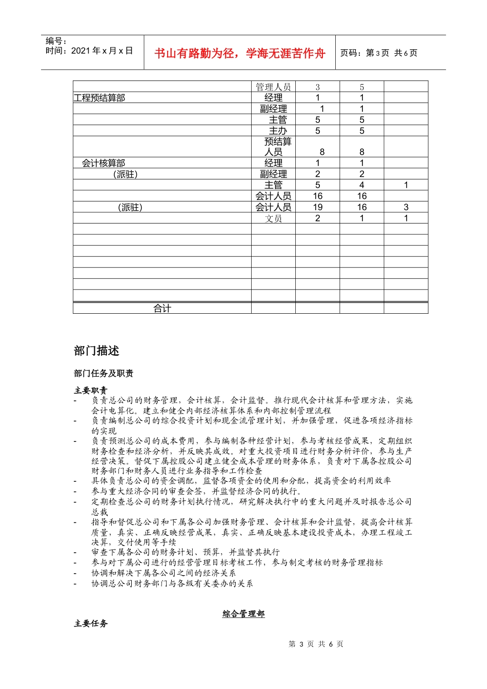 财务部总部各职务描述_第3页