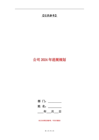 公司2024年发展规划