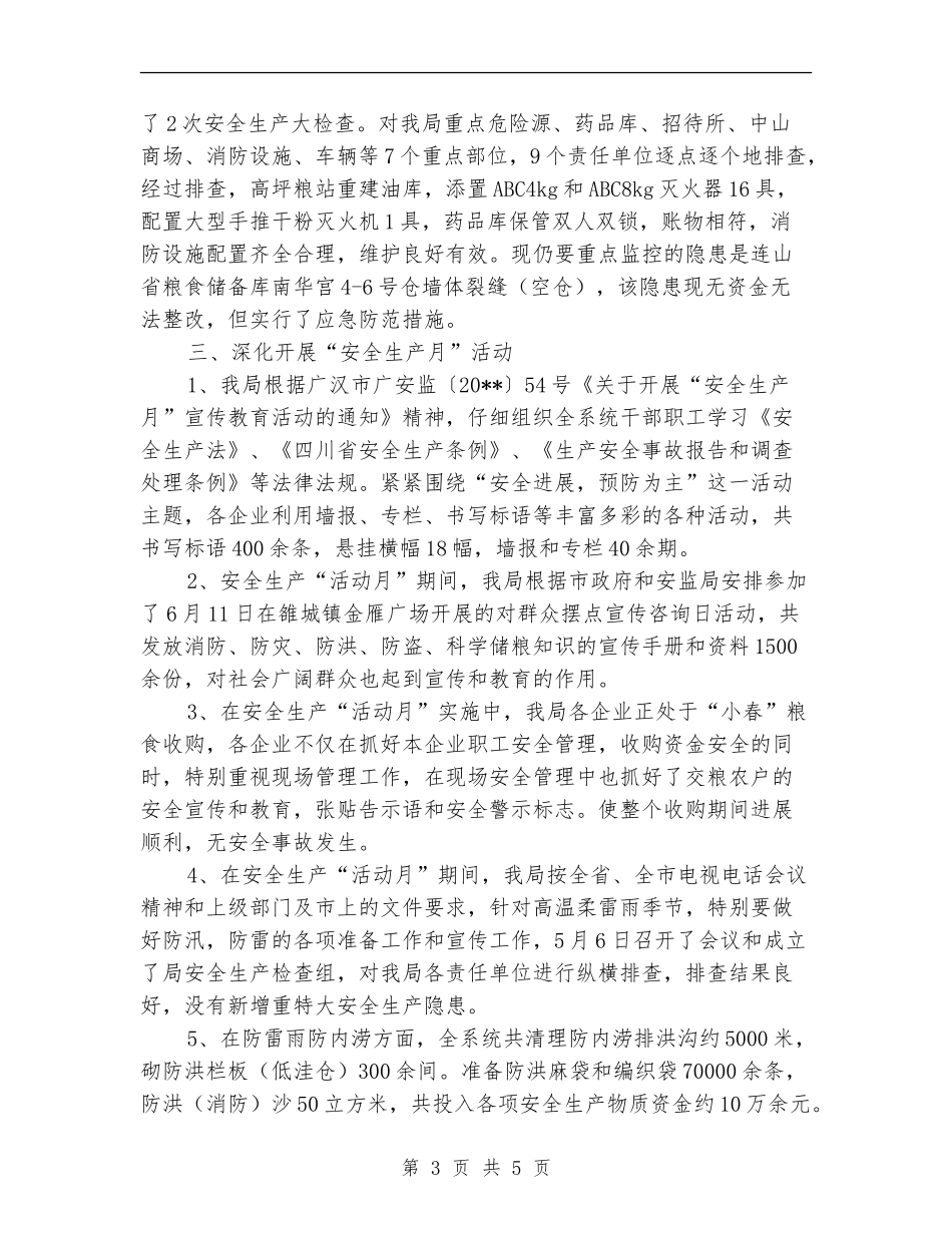 粮食局上半年安全生产工作总结_第3页