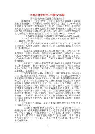 市政局自查自评工作报告