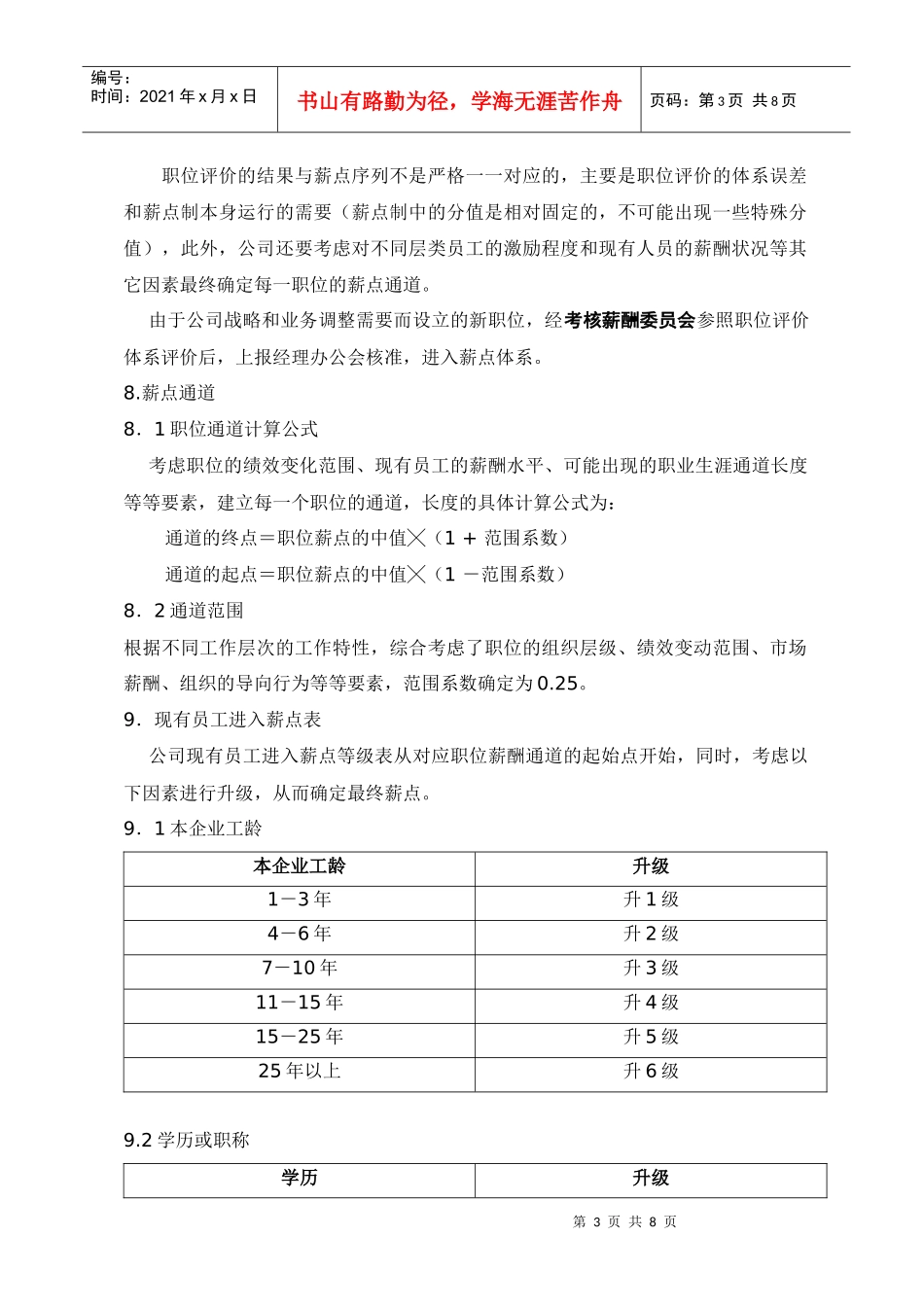 薪点制薪酬支付形式_第3页