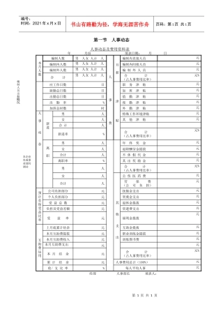 第一节 人事动态