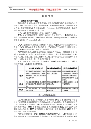 薪酬管理的基本问题与作用