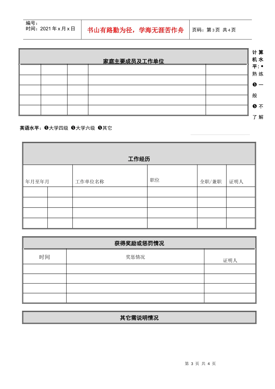 文职秘书类（教育行业）-办公室综合秘书岗位说明书_第3页