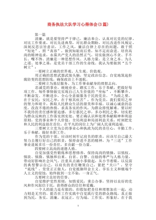 商务执法大队学习心得体会
