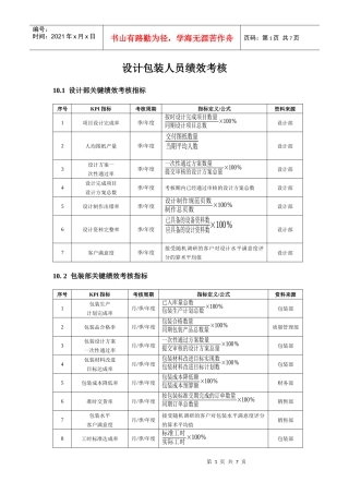 设计包装人员绩效考核方案