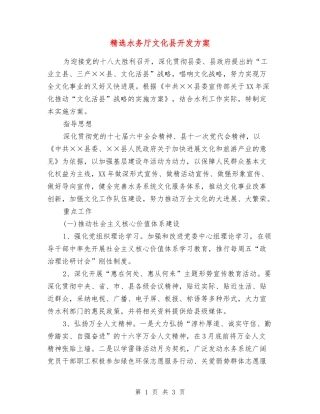水务厅文化县开发方案