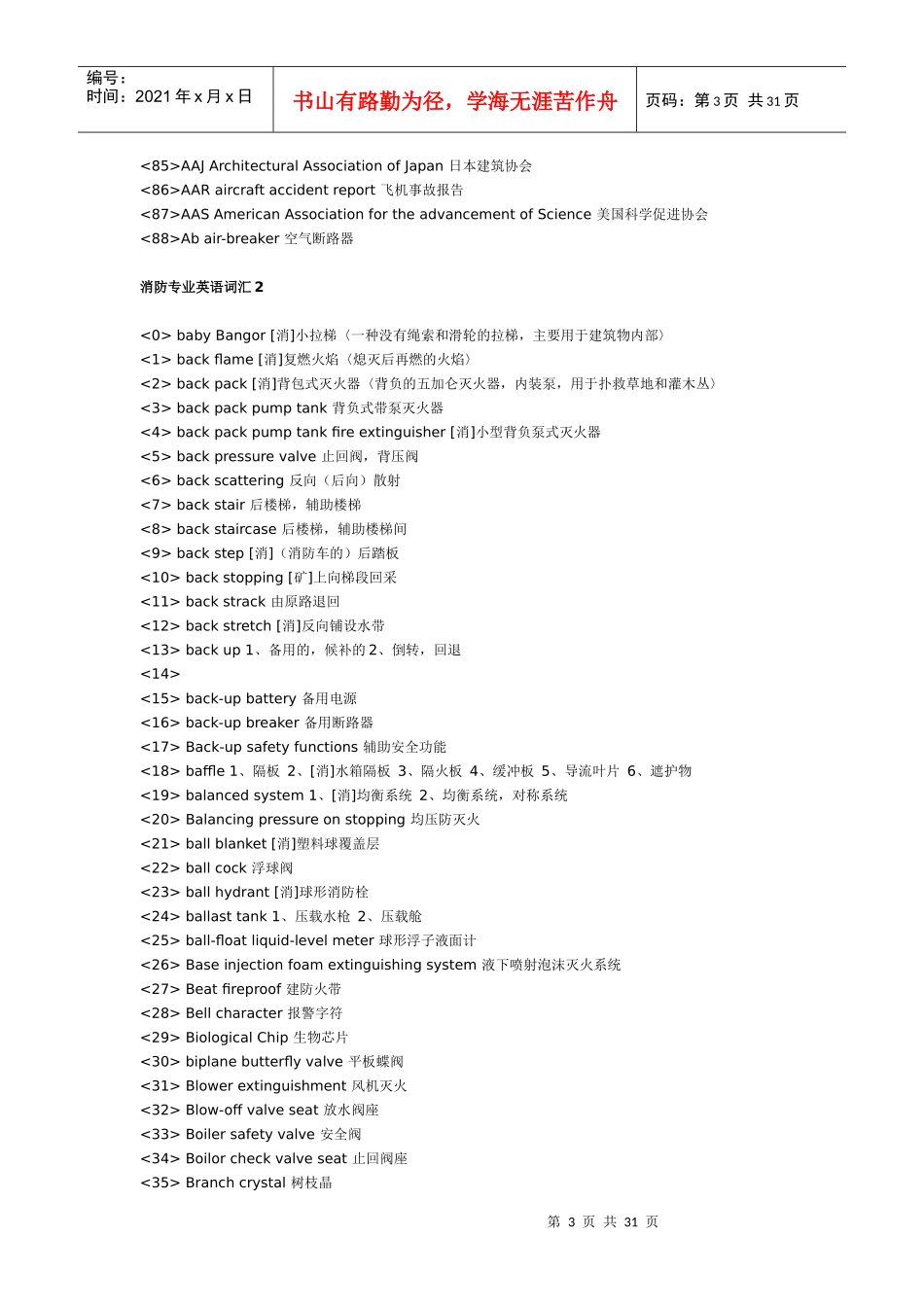 消防专业英语词汇_第3页