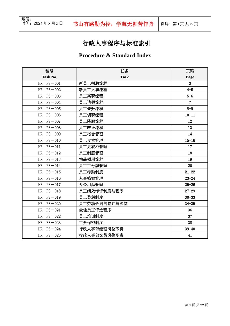 行政人事部程序与标准_第1页