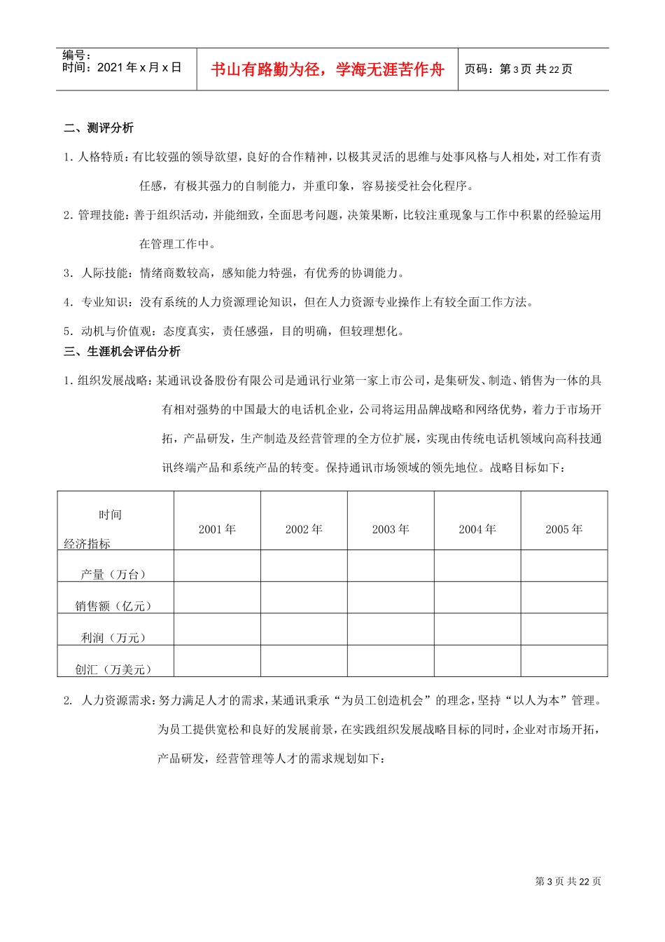 职业生涯规划的说明书_第3页