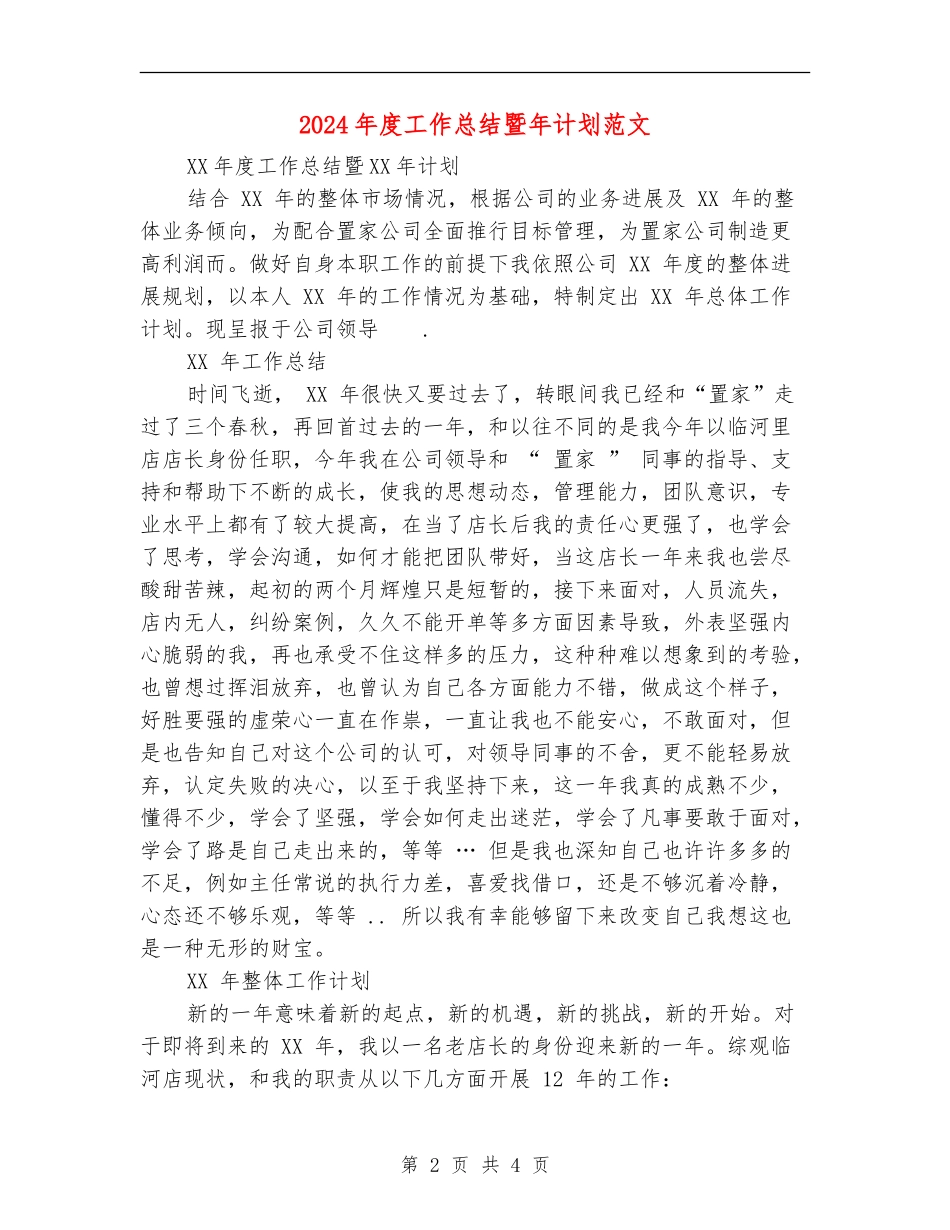 2024年度工作总结暨年计划范文_第2页