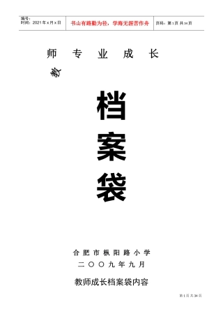 教师成长档案袋空白模板