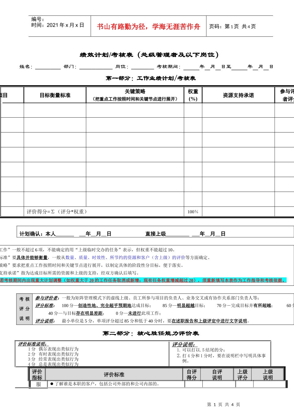 附件：绩效计划考核表_第1页