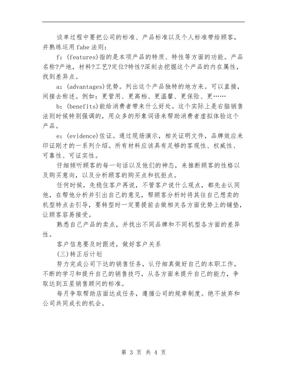 销售员转正工作总结_第3页
