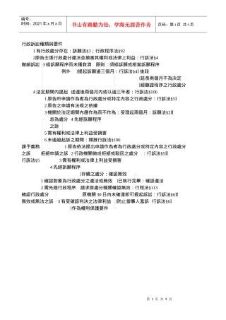 行政诉讼种类与要件