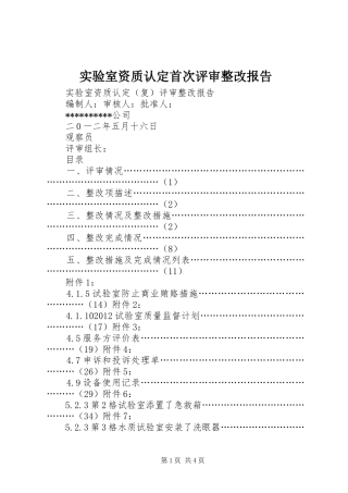 实验室资质认定首次评审整改报告 