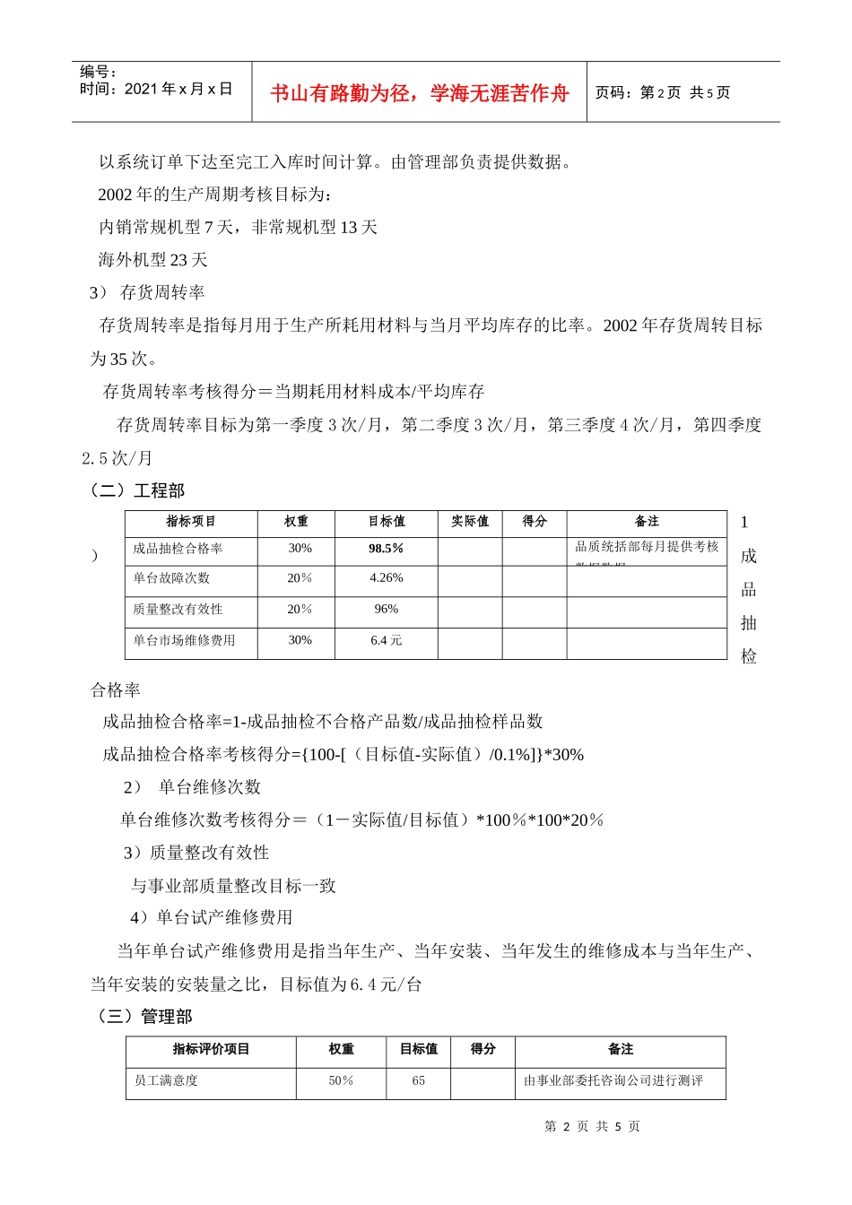 某公司经营责任制考核实施方案_第2页