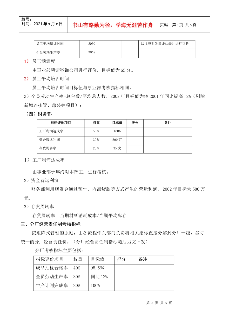 某公司经营责任制考核实施方案_第3页