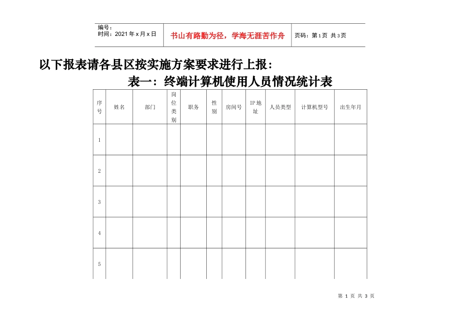 接入“大组工网”的终端计算机使用人员情况表_第1页