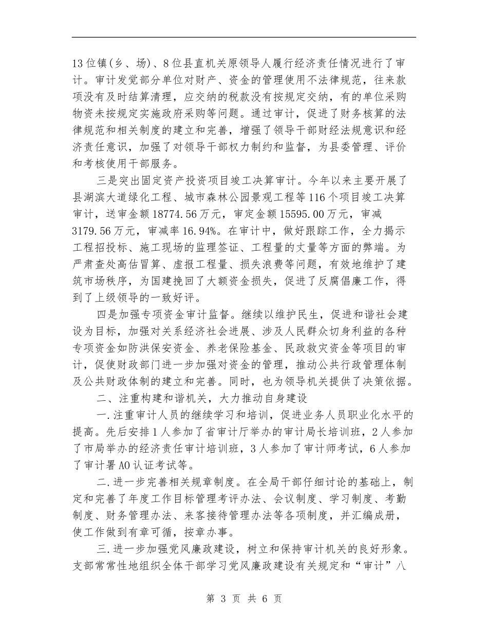 审计局履行职责工作总结_第3页