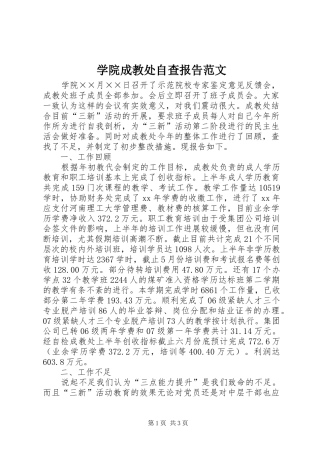 学院成教处自查报告范文 