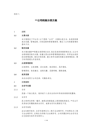 某某公司档案分类方案