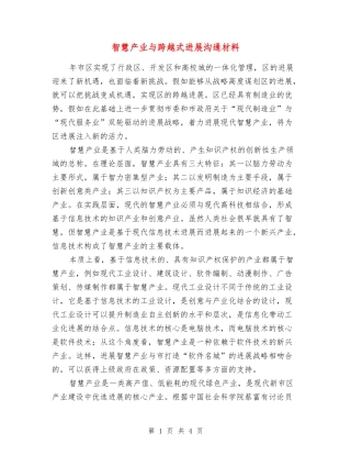 智慧产业与跨越式发展交流材料