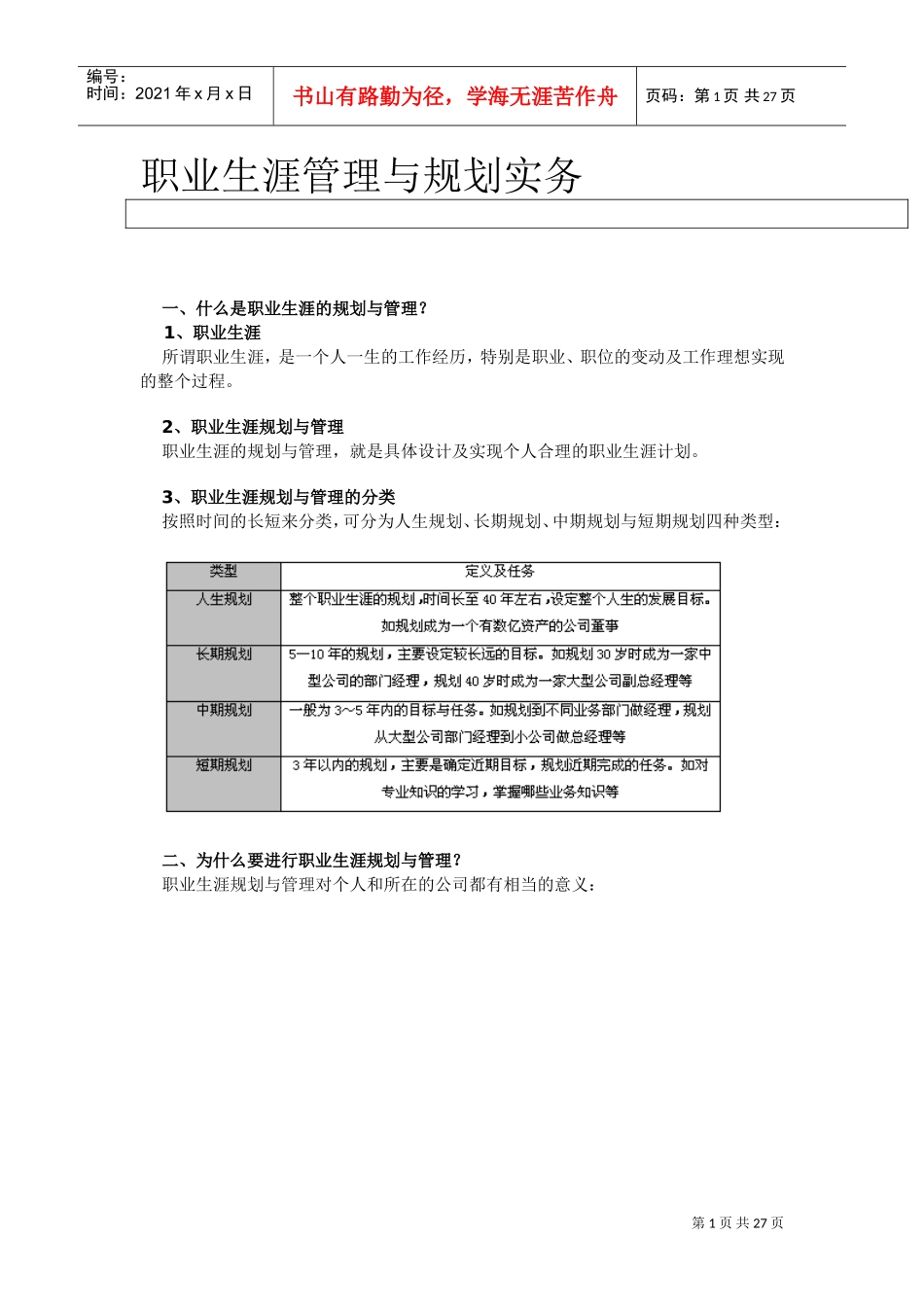 职业生涯管理与规划_第1页