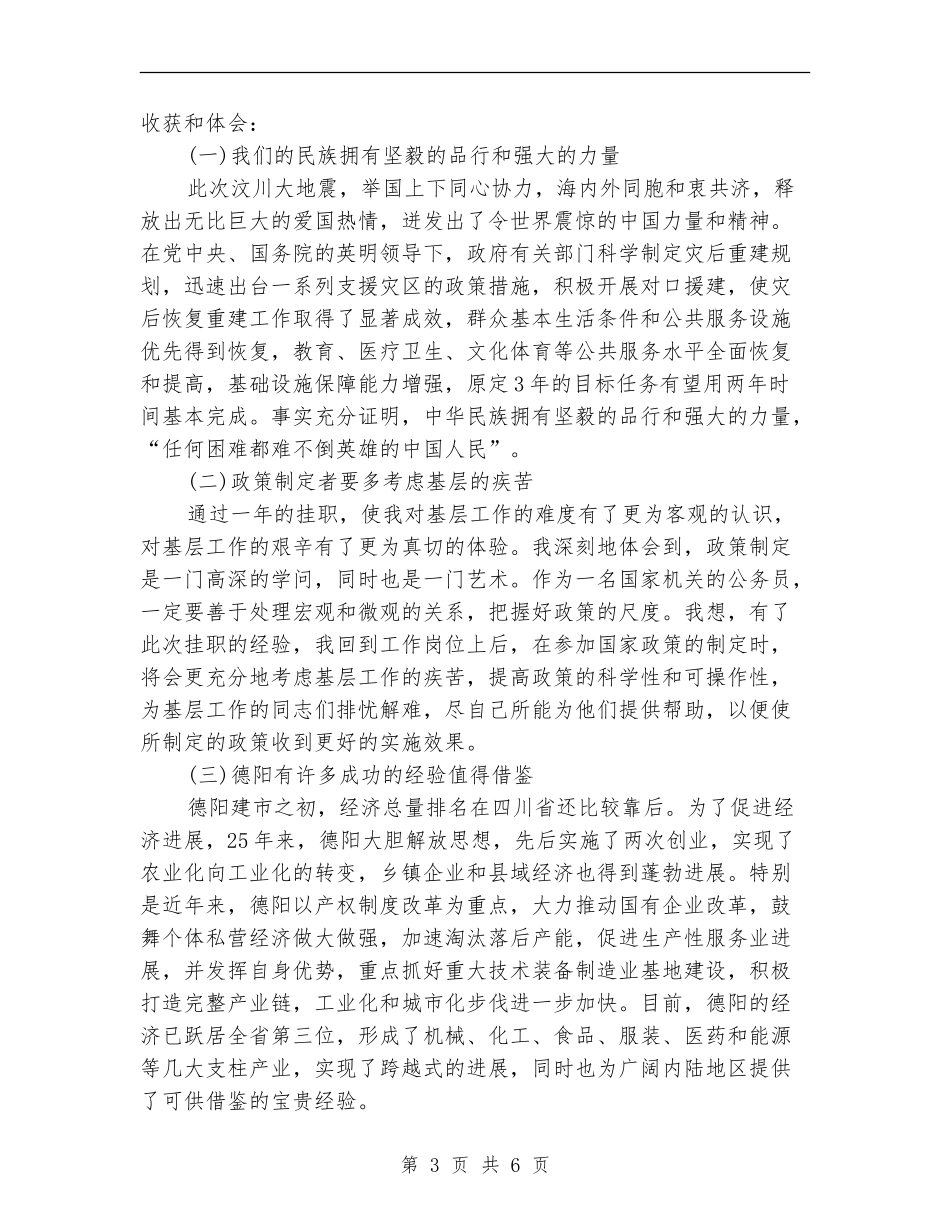 2024年度干部挂职锻炼工作总结_第3页